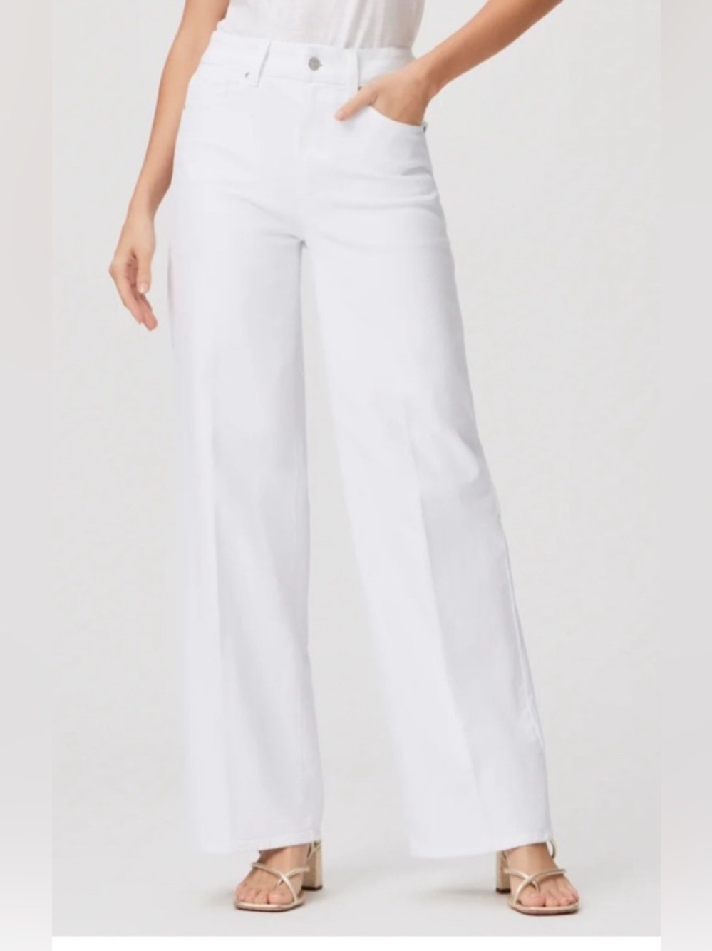 Anthropology PAIGE White Denim wide leg pants